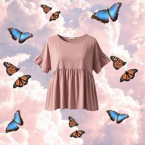 Hopely Dusty pink oversized flowy blouse